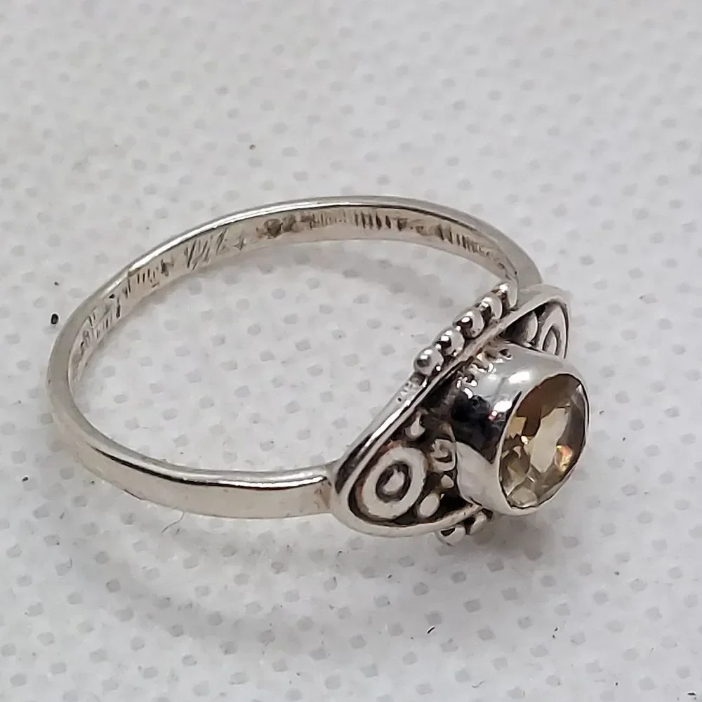 Ring 925‎ sterling silver Citrine size 6.25